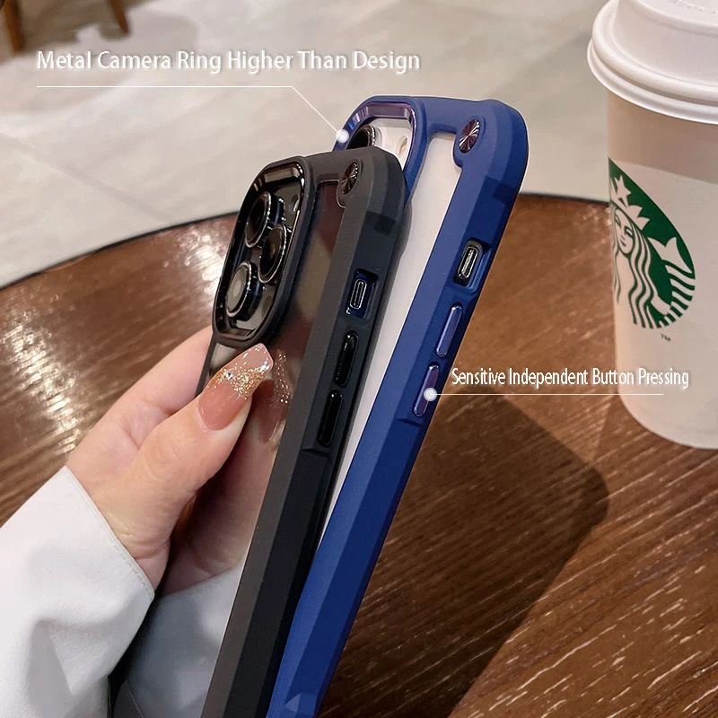 Funda de TPU a prueba de golpes para iPhone, 15, 14, 13, 12, 11 Pro Max, 7, 8 Plus, XS, XR, X, SE, resistente, híbrida, transparente, dura - imagen 5