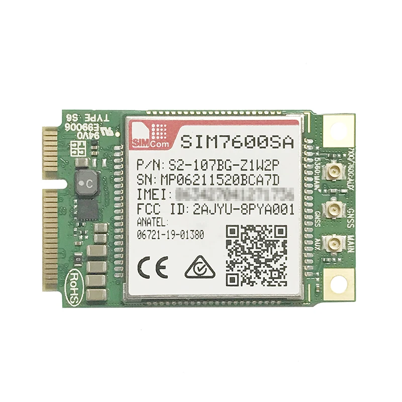 SIMCOM SIM7600A SIM7600SA SIM7600E SIM7600G SIM7600NA LTE Cat1 Mini módulo Pcie con receptor GNSS WCDMA GSM módem 10Mbps DL - imagen 2