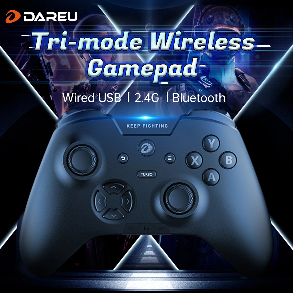 DAREU-mando trimodo RGB, Bluetooth, inalámbrico, 2,4G, Joystick de deportes electrónicos, controlador de juegos, botón trasero Macro para juegos de TV y PC Android - imagen 2