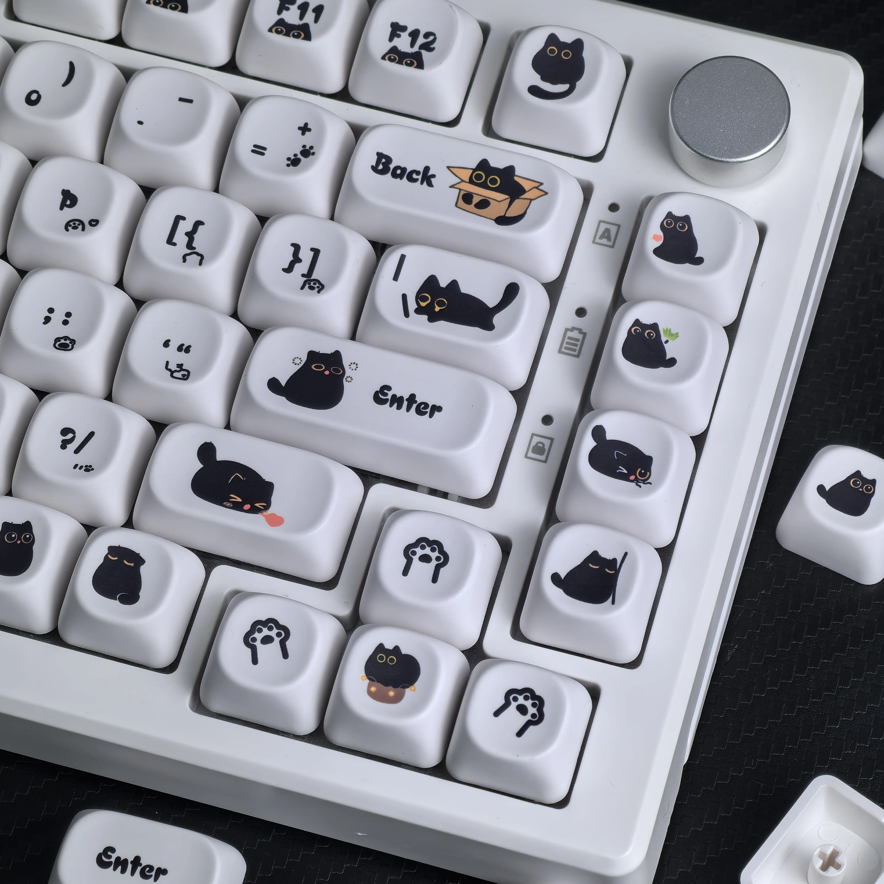 Hide & Seek Keycap Blanco simple Lindo Moa PBT Aula F75 Teclas de teclado 2.25/2.75u Alice Layout ISO ANSI Keycaps - imagen 5