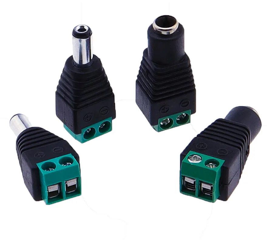 5 pares de conectores macho hembra DC 12V 2,1*5,5mm adaptador de enchufe de alimentación conector de enchufes para tira LED de Color de señal cámara CCTV - imagen 4
