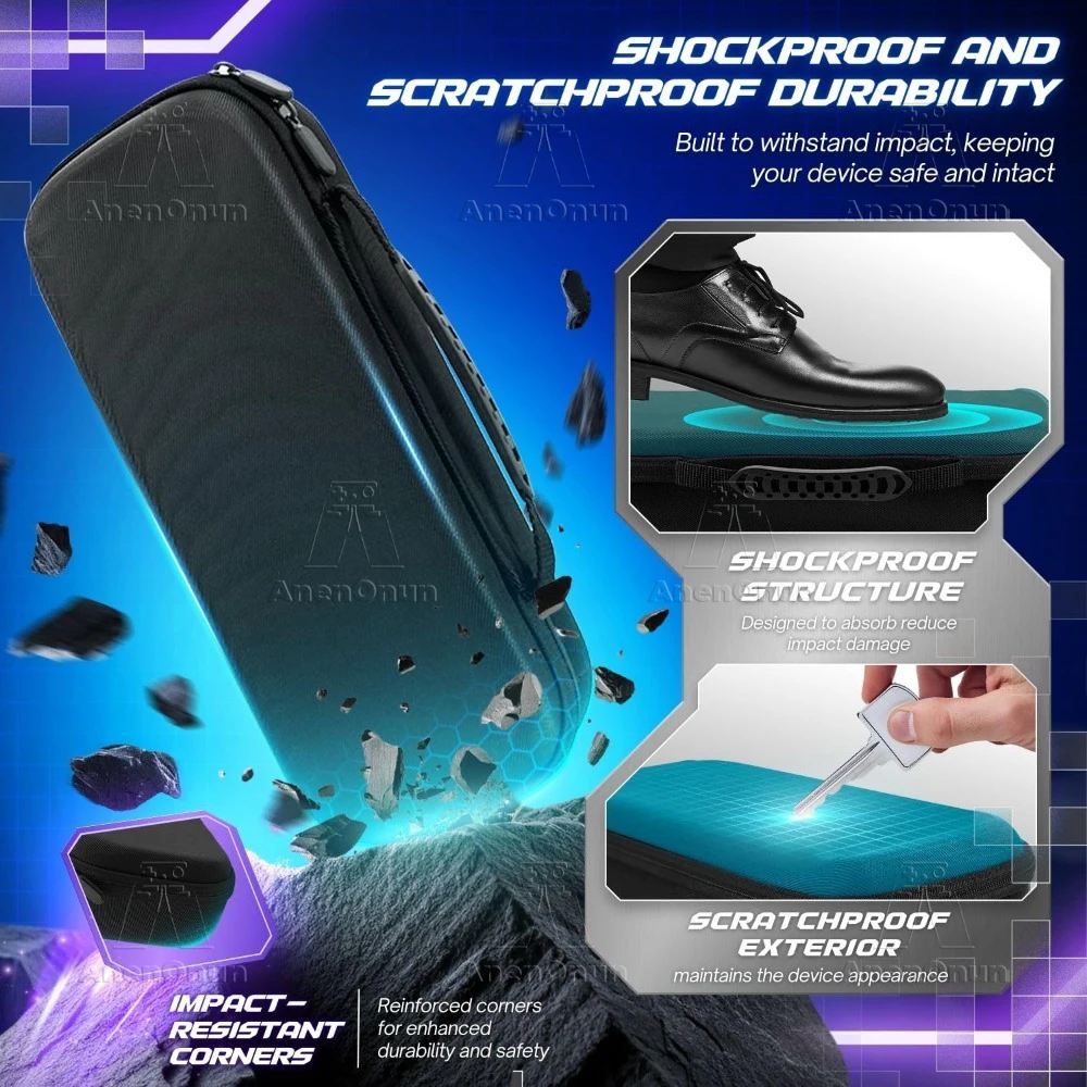 Kit de accesorios protectores 4 en 1 para PS Portal, Estuche de transporte EVA, carcasa suave de silicona, Protector de pantalla de vidrio templado 2 HD - imagen 5