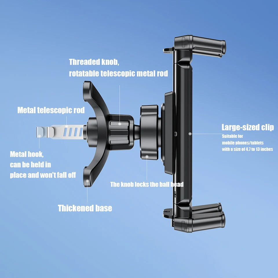 Soporte para tableta de coche, soporte de rotación 360 para teléfonos móviles, soporte Universal de gravedad para teléfonos móviles, soporte con Clip para salida de aire de coche, soporte GPS - imagen 5