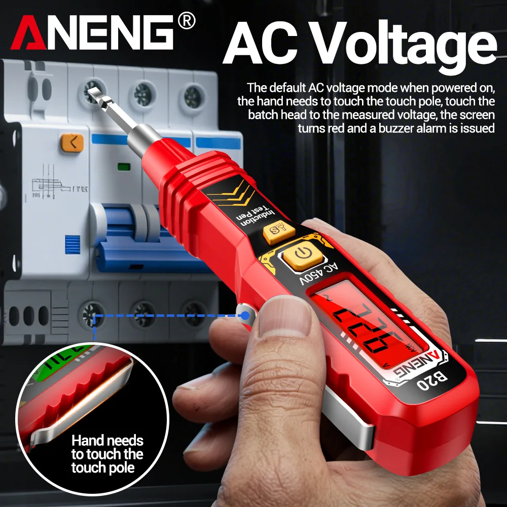ANENG-destornillador de doble cabezal de voltaje B20, Detector de luz LED, bolígrafo probador con mango aislado, reparación de doble uso, prueba Phillips ranurada - imagen 3