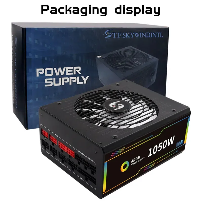 Fuente de alimentación para juegos PCIE 5 y ATX 3,0 de 1050W, conectores ATX PSU 12VHPWR completamente modulares en fuente de alimentación de bajo ruido PCIE 5,0 - imagen 2