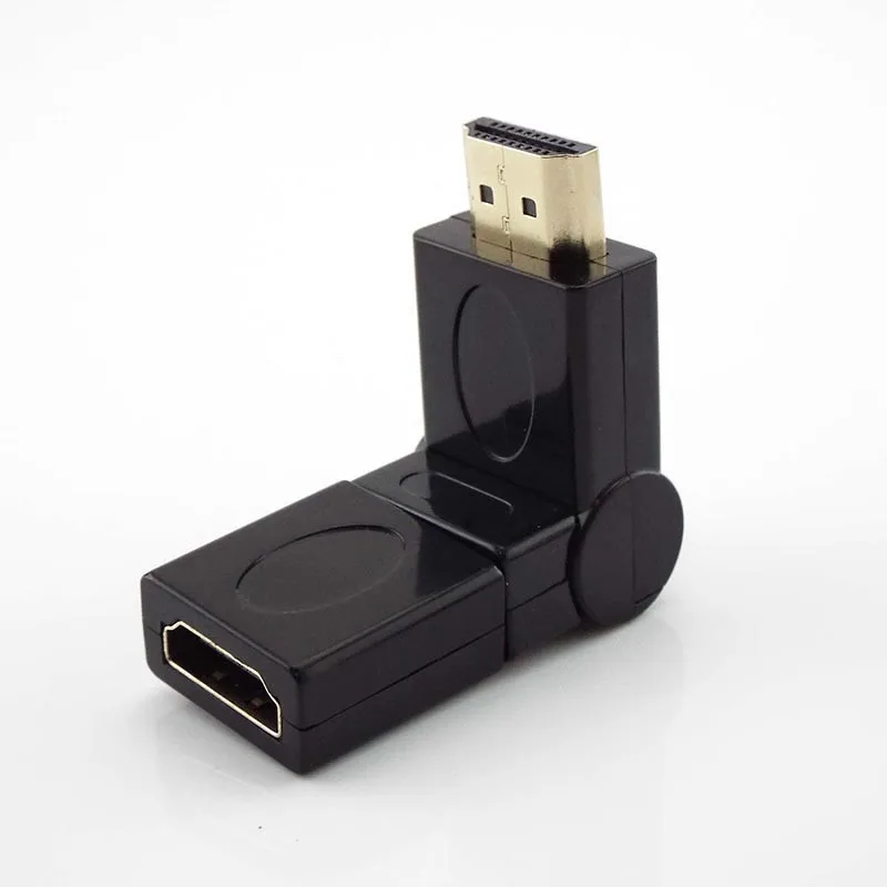 Conector HDMI macho a hembra, adaptador de enchufe compatible con HDMI ajustable con rotación de 360 grados, convertidores de Cable de extensión para PC 4K, 1/2/5 Uds.