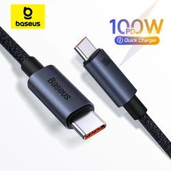 Cable USB-C Baseus 100W Carga Rápida Antiestiramiento para Portátil y Móvil