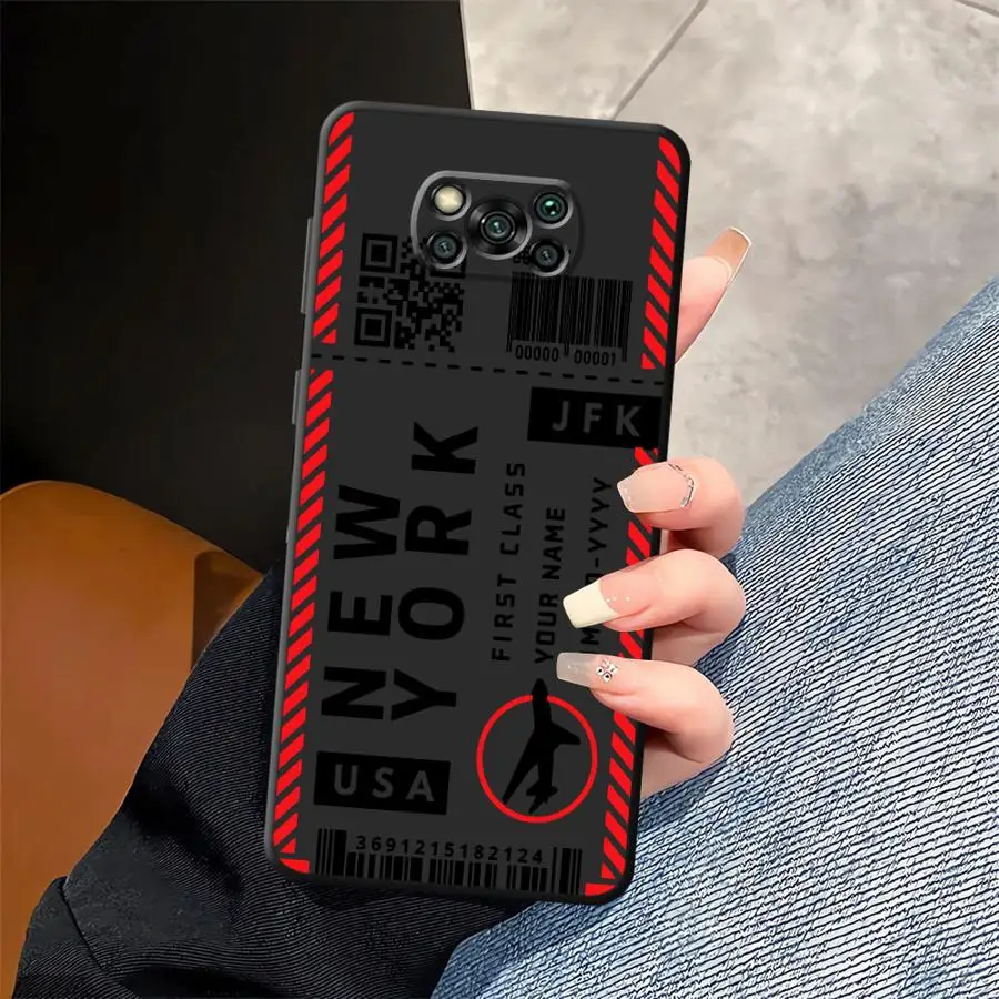 Funda para Xiaomi Poco C50 C75 M5 F1 C40 X3 X4 X5 X7 Pro C71 F3 M3 M4 M7 Pro C61 funda negra suave para teléfono pase de embarque creativo - imagen 4