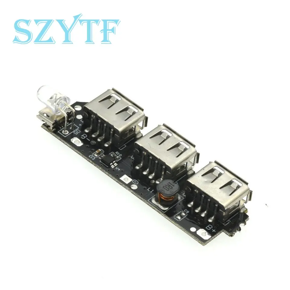 Placa de circuito de energía móvil con 3USB, módulo de impulso de 5V 2.1A/circuito de Banco de energía DIY/batería de litio 18650 - imagen 5