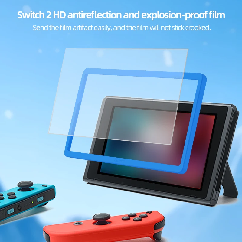 Película protectora de pantalla de vidrio templado con kit de herramientas de instalación Compatible con Switch 2 9H HD Película de vidrio transparente para NS2 Switch 2 - imagen 2