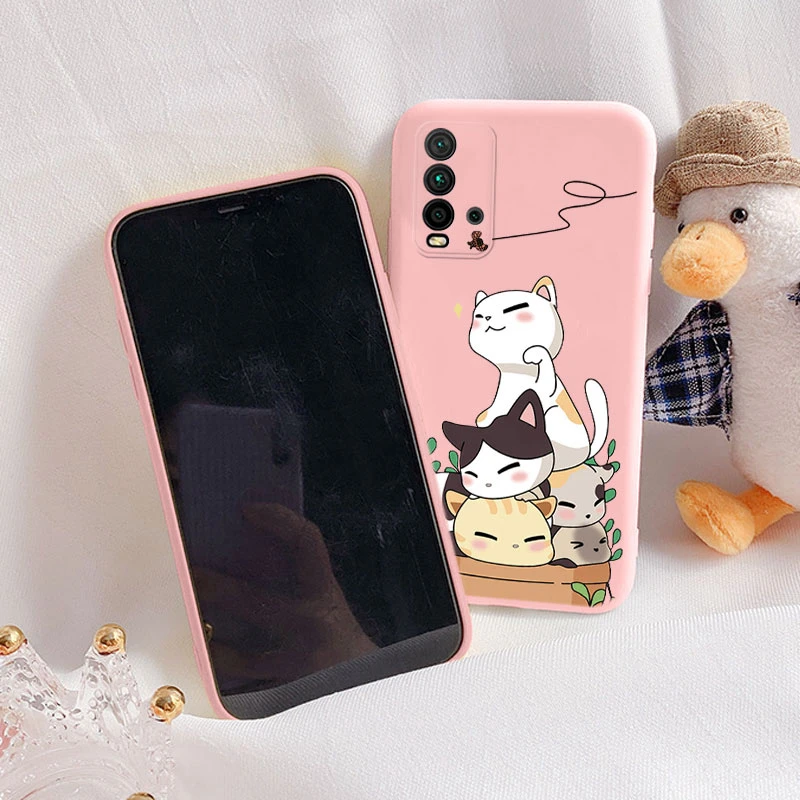 Funda de flor de corazón para Redmi 9T, funda de teléfono bonita de silicona a prueba de golpes, funda suave para Redmi 9T 9 T Redmi9T, carcasa de dibujos animados encantadora - imagen 3