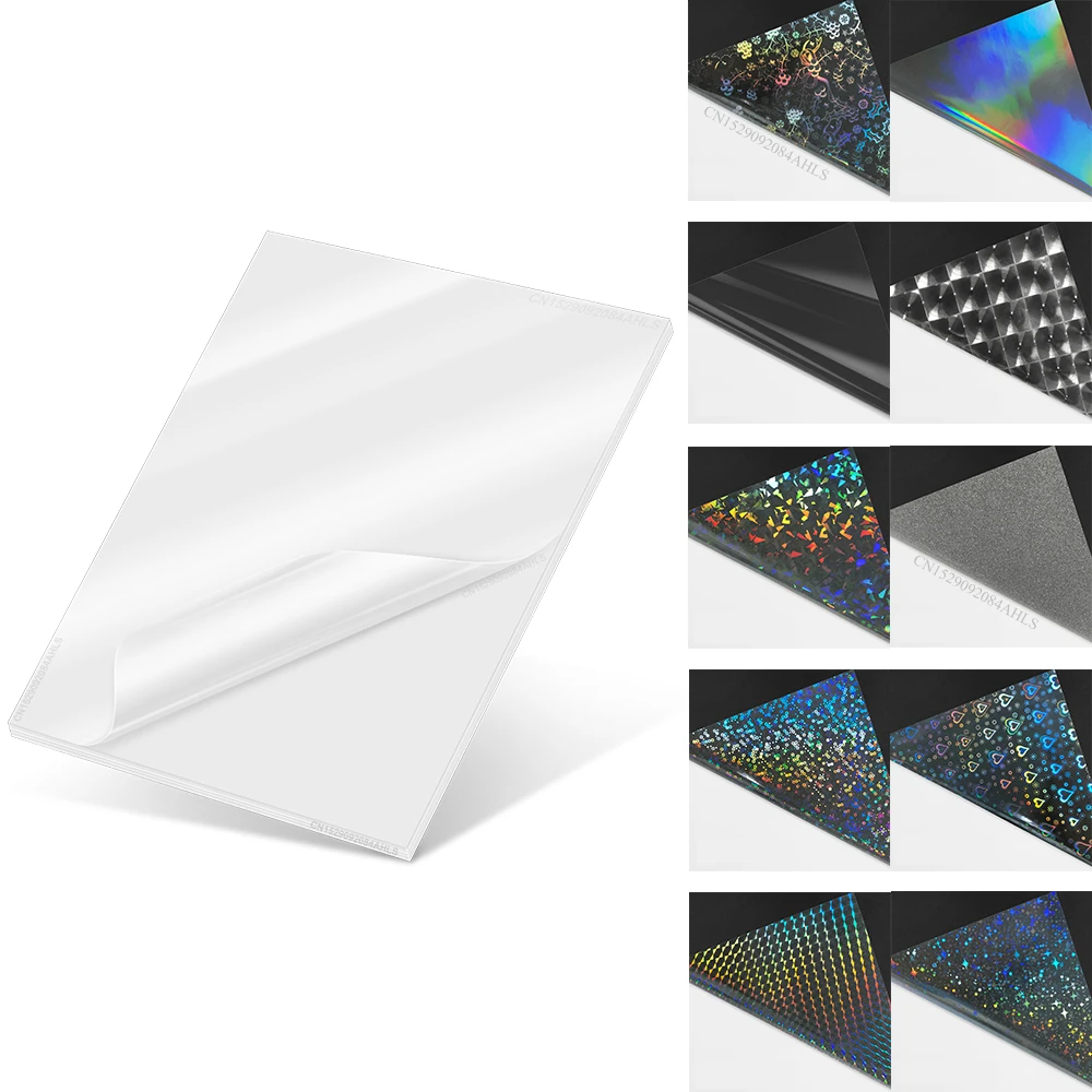 10 hojas de película laminada en frío, pegatina de papel transparente A4, hoja de laminación superpuesta autoadhesiva impermeable, protege la foto - imagen 2