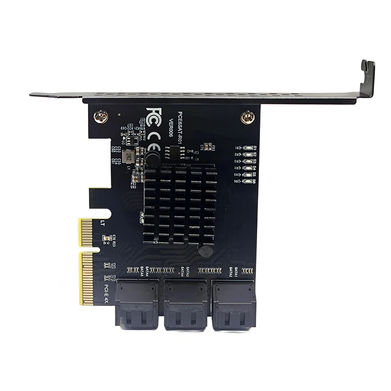 Tarjeta de expansión PCIE SATA PCI Express X4 a 6 puertos SATA3.0 multiplicador de puertos de 6Gbps divisor PCIE agregar tarjeta para HDD SSD IPFS minería - imagen 4