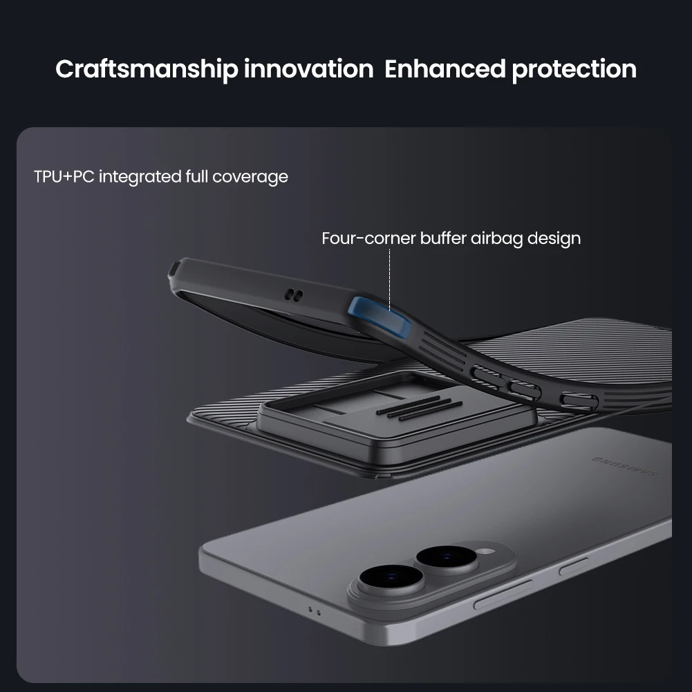 Para Samsung Galaxy S25 Edge 5G Nillkin funda Camshield Pro lente de protección de cámara deslizante dura 360 cubierta trasera completa - imagen 3