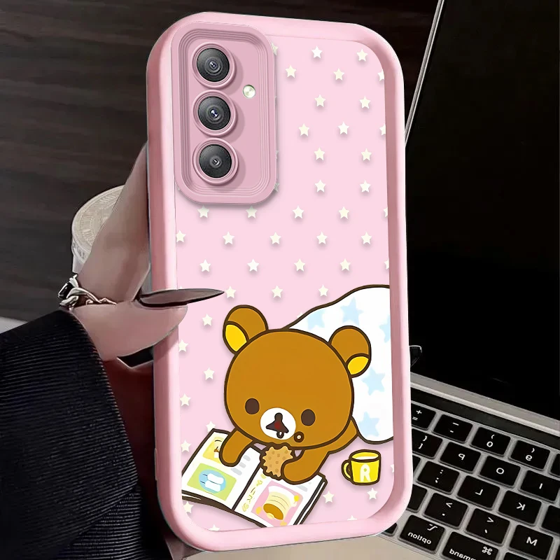 Funda bonita de oso Rilakkuma para Samsung Galaxy A05 A05S A54 A34 A24 A14 A53 A33 A23 A13 A52 A52S A32 A22 A12 A71 A51 A31 funda blanda - imagen 4