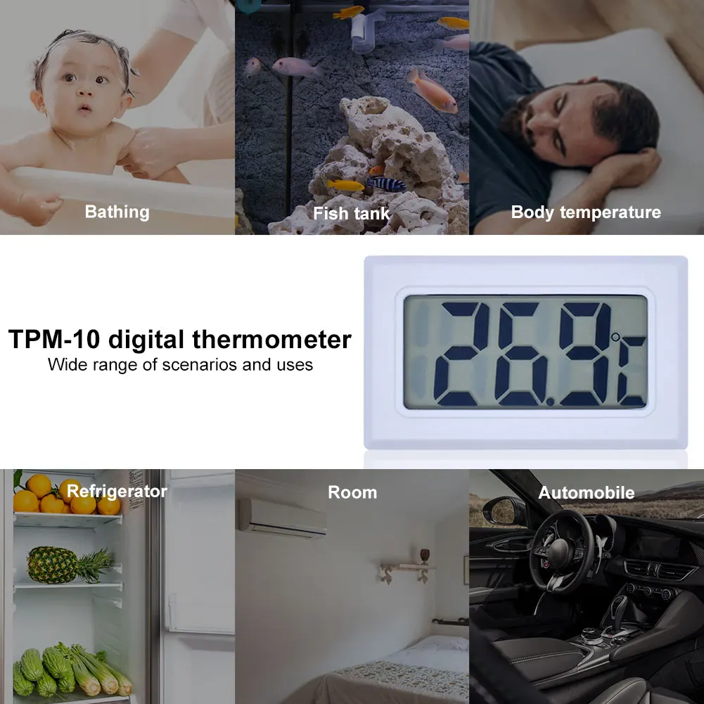 Medidor de temperatura Digital TPM-10, Sensor de temperatura con pantalla LCD, sonda impermeable, termómetro, Detector, medidor de humedad, 1M, 2M - imagen 2