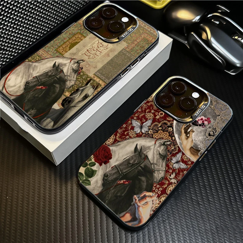 Funda de teléfono con diseño de rosas Vintage de caballos blancos y negros para Xiaomi Mi 11 Lite 5G 14 13 12 15T 14T 13T Poco X7 X6 X5 F6 F7 Pro - imagen 5