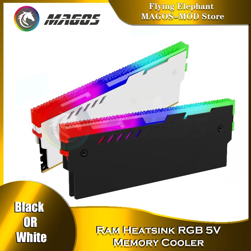 Radiador de carcasa RAM RGB DDR4 DDR3, disipador de calor Universal, chaleco de memoria ARGB 5V AURA direccionable, negro, blanco, paquete de 1/2 Uds. - imagen 2