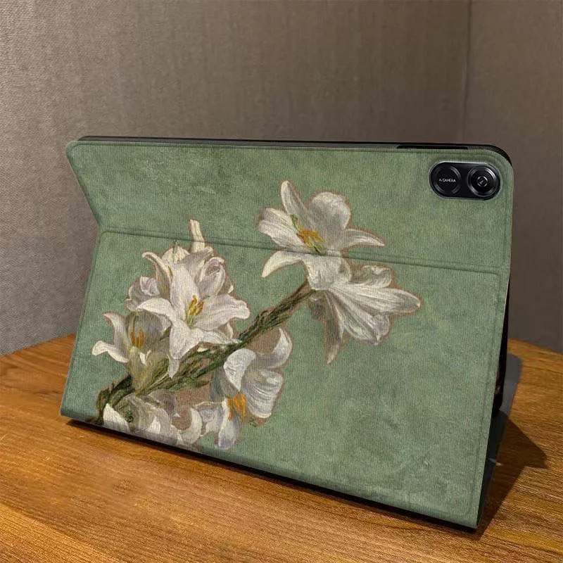 Diseño artístico pintura al óleo de flores para Huawei MediaPad MatePad Air M6 M5 M2 T10s T5 C5e 10 11 12X10,8 SE Pro funda para tableta - imagen 3
