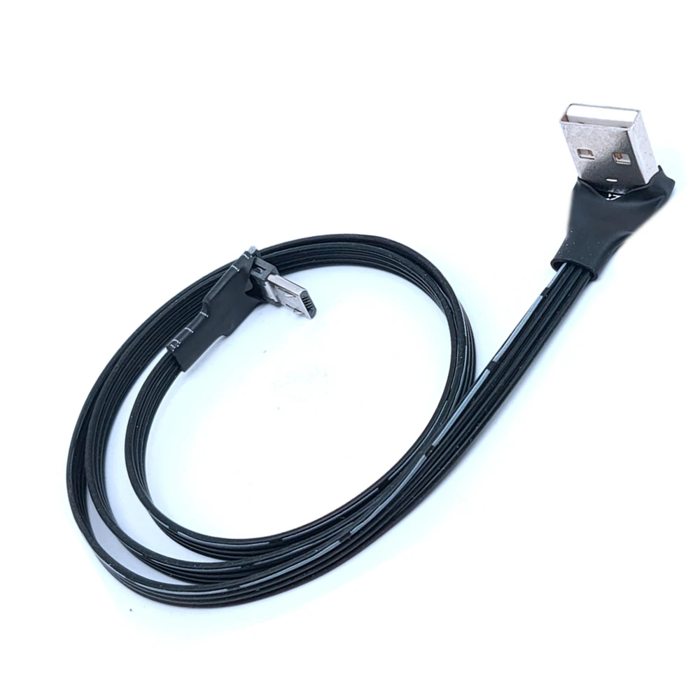 5CM-300CM Super plano Flexible recto, arriba, abajo, izquierdo y derecho en ángulo 90 grados USB Micro USB macho a USB Cable de datos macho 1M 2M - imagen 2