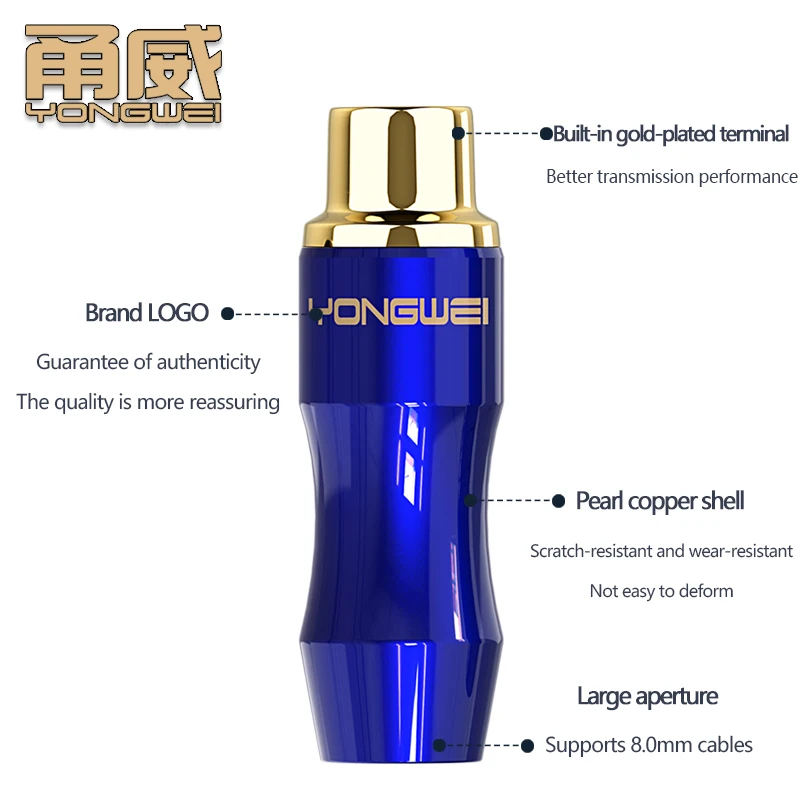 YONGWEI Conector de audio hembra RCA chapado en oro de cobre puro AV Lotus JACK rojo y blanco 2 a 2 con conexión de extensión enchufe soldado - imagen 4