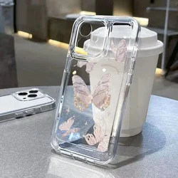 Funda Silicona iPhone Transparente Flor Mariposa Antigolpes
