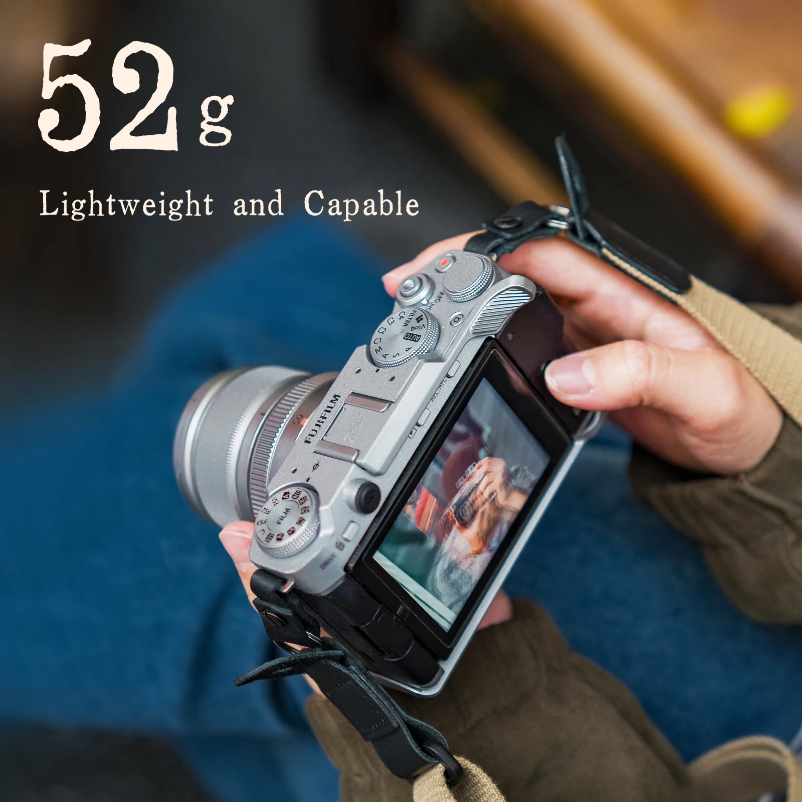 TILTA TA-T73 para Fujifilm X-M5 Kit de Base de jaula de cámara Vintage, placa Base con agarre de madera, soporte de pulgar de zapata de cuero - imagen 4