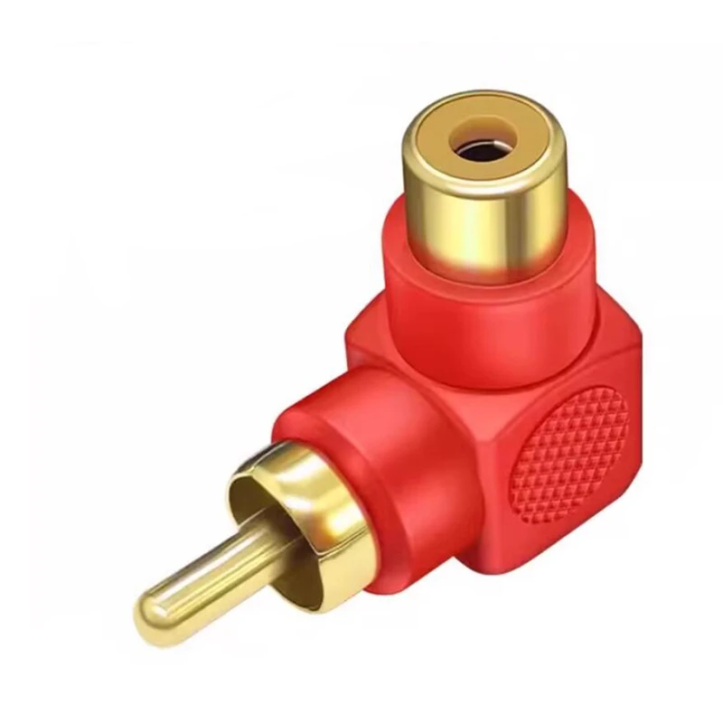 2/4/10 Uds. Adaptadores de enchufe de conector de ángulo recto RCA macho a hembra de 90 grados adaptador de Audio M/F chapado en oro en forma de L chapado en oro C5 - imagen 5