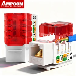 AMPCOM Keystone CAT6 Punch Down IDC - Ángulo Recto - Oficina Hogar