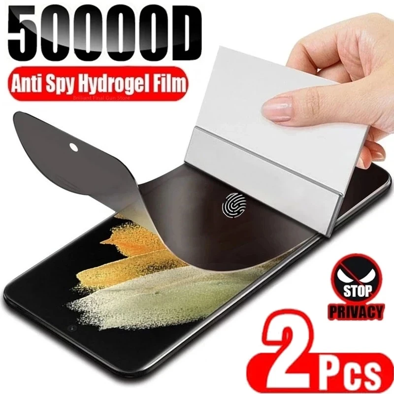 2 uds película protectora de hidrogel Anti-Peep de privacidad para Samsung Galaxy S21 FE S22 S23 S24 Ultra Plus Note 10 20 Protector de pantalla