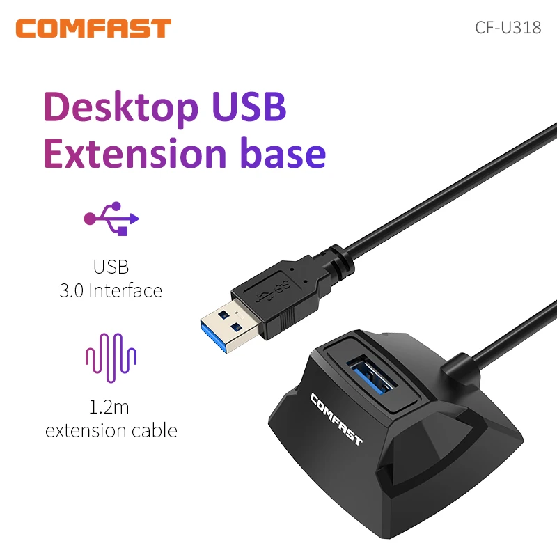 Comfast-Cable de extensión CF-U318 USB 3,0, base de alta velocidad de 1,2 M, repetidor de refuerzo, extensor para adaptador wifi usb - imagen 2