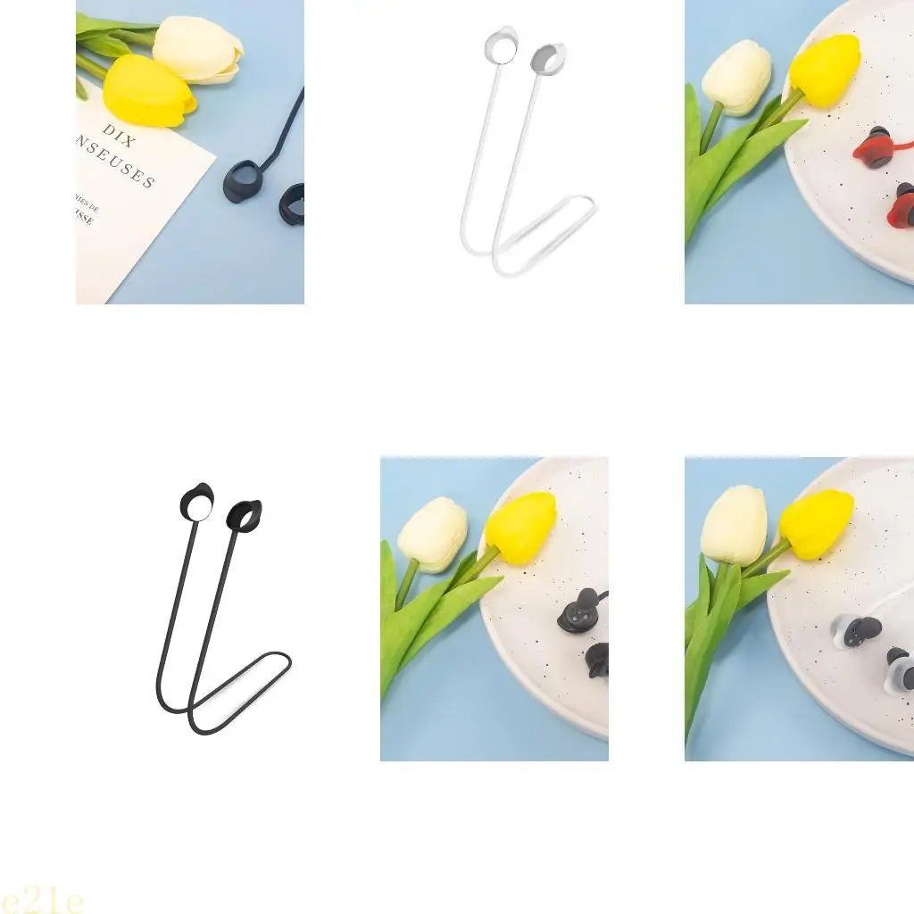 E21E Auriculares anti-perdidos Auriculares Cordete silicona Cordete cuello para brotes Fe Fe