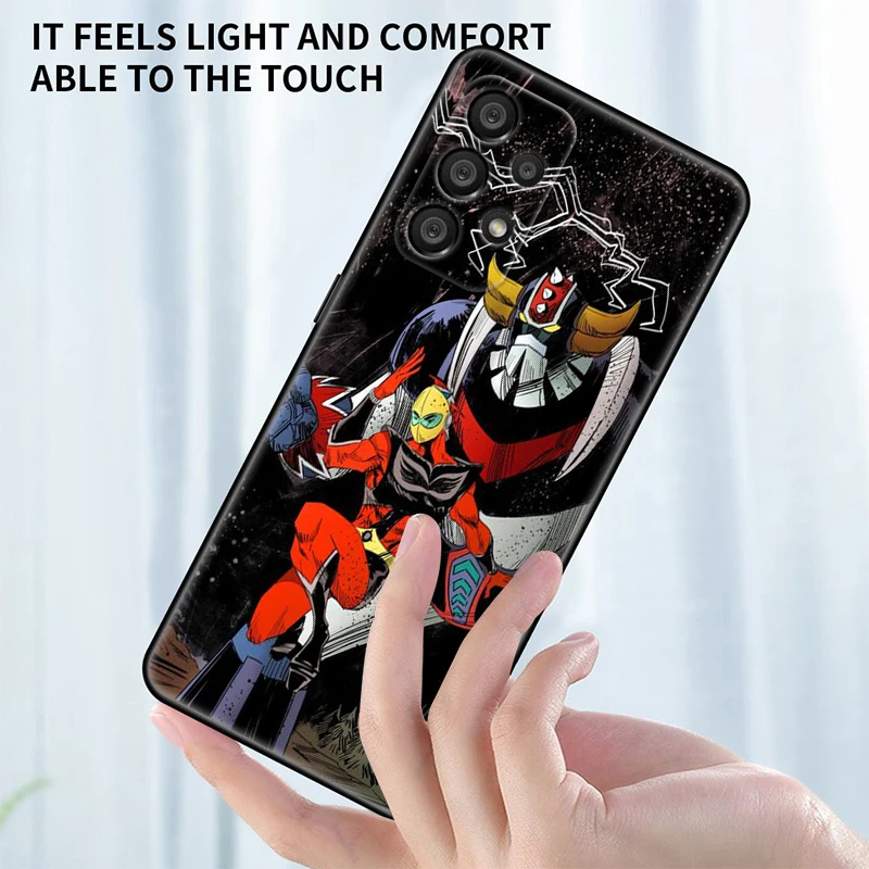 Anime OVNI Robot grandizer para Samsung A73 A72 A71 A53 A52 A51 A42 A33 A32 A23 A22 A21S A13 A12 A03 A02 funda negra para teléfono - imagen 4