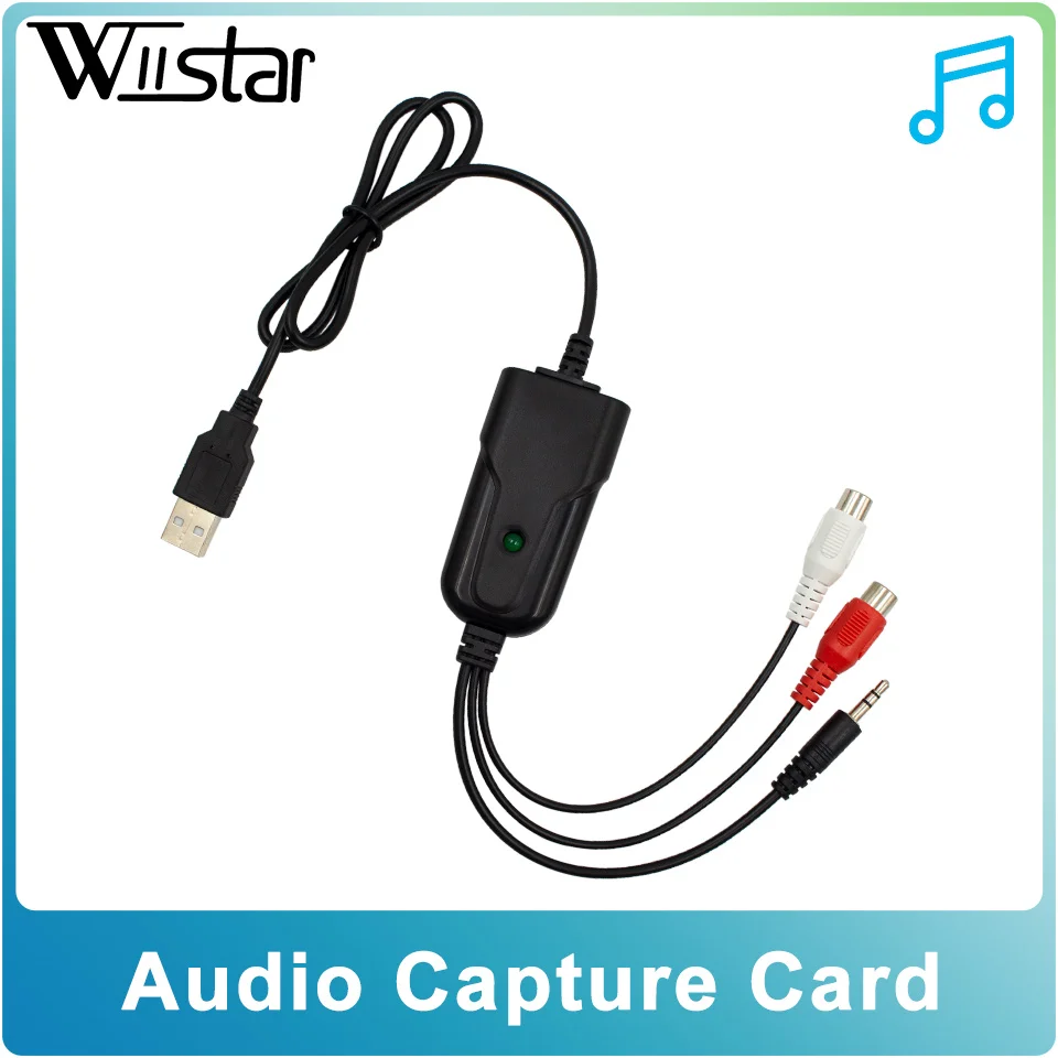 Adaptador de tarjeta de captura de Audio USB2.0 USB 2,0 a L/R 3,5mm tapa fácil editar Cable de Audio a Digital para grabar casete analógico a CD - imagen 4
