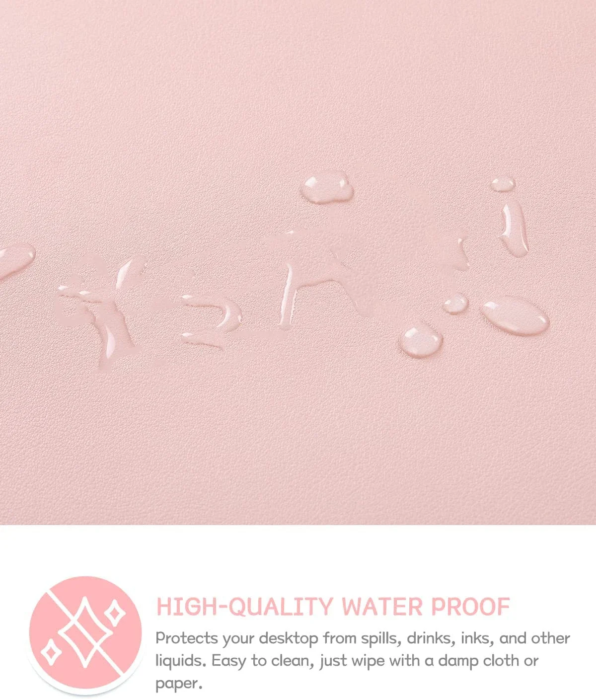 Alfombrilla de escritorio impermeable antideslizante, alfombrilla de ratón de PVC, escritorio de cuero, rosa, grande, para el hogar, oficina, ordenador, niñas, portátil, juegos, alfombrillas para teclado Kawaii - imagen 5