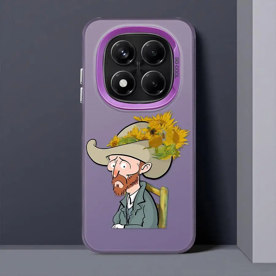 Funda trasera de teléfono para Xiaomi Redmi Note 13 12 11 10s 14 Pro Plus 11s 12s 9s 10Lite Van Gogh flor creativa - imagen 4