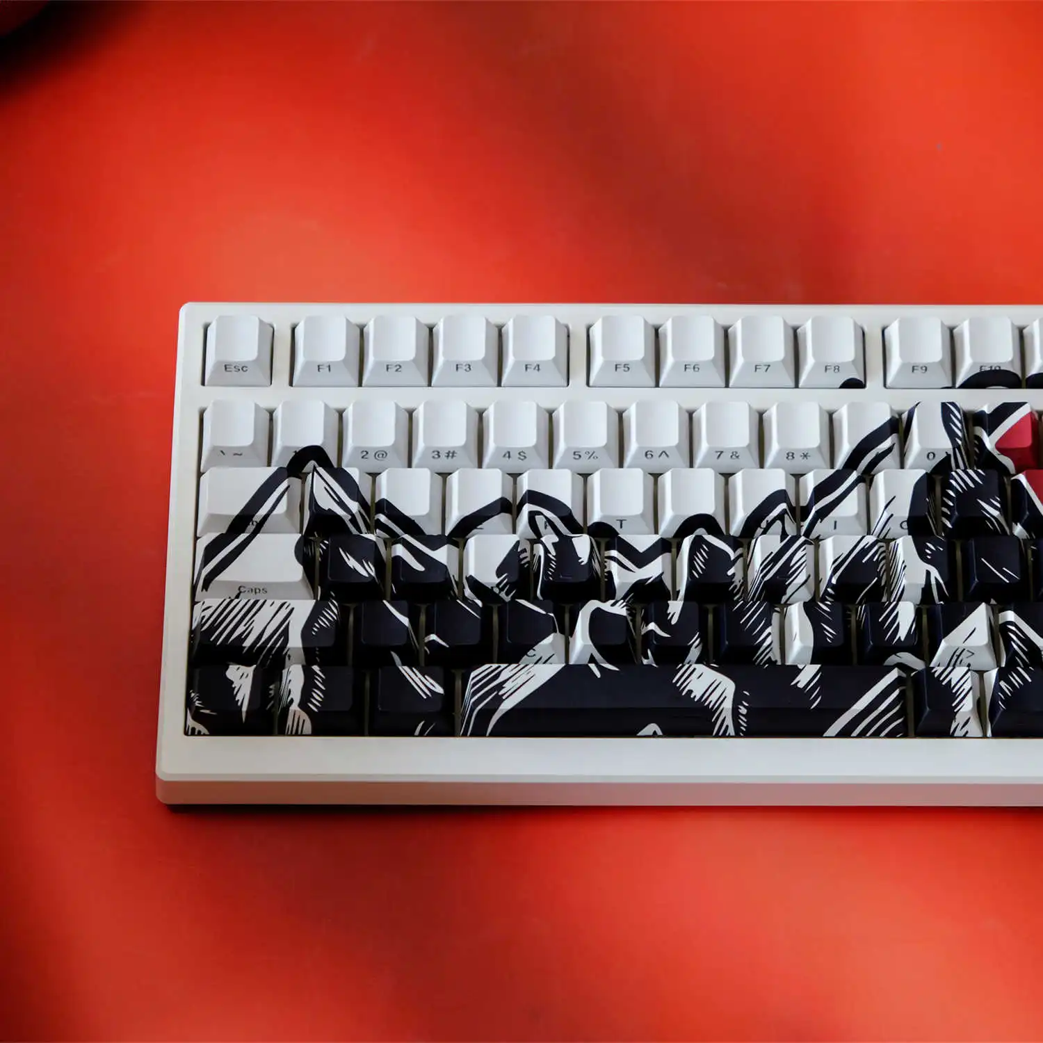 Teclas PBT de sublimación de tinte solar ascendente, 130 teclas, brillo lateral a través de teclas, perfil de cereza para interruptores MX, Teclado mecánico - imagen 2