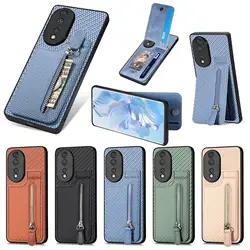 Funda Carbono Magnética Honor 70 Pro – Cremallera Vertical