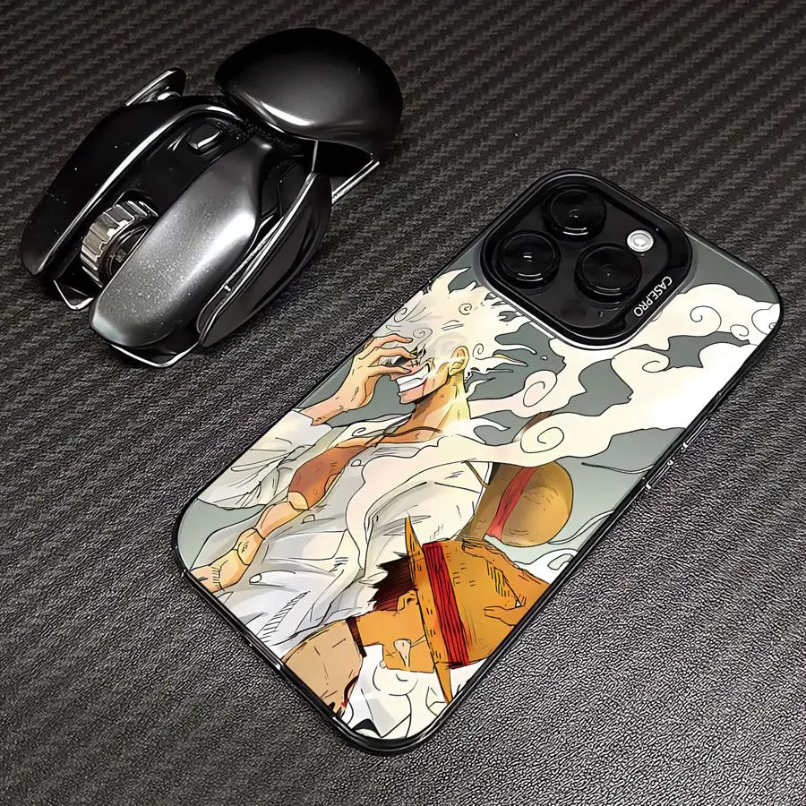 Funda de teléfono para iPhone 11 12 14 16e 16Pro 15 14Pro XS MAX 13 Pro MAX XR Soft Shell O-One PiecesS Luffy 5 Gear - imagen 3