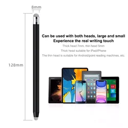Lápiz táctil capacitivo universal de doble punta para móviles y tabletas