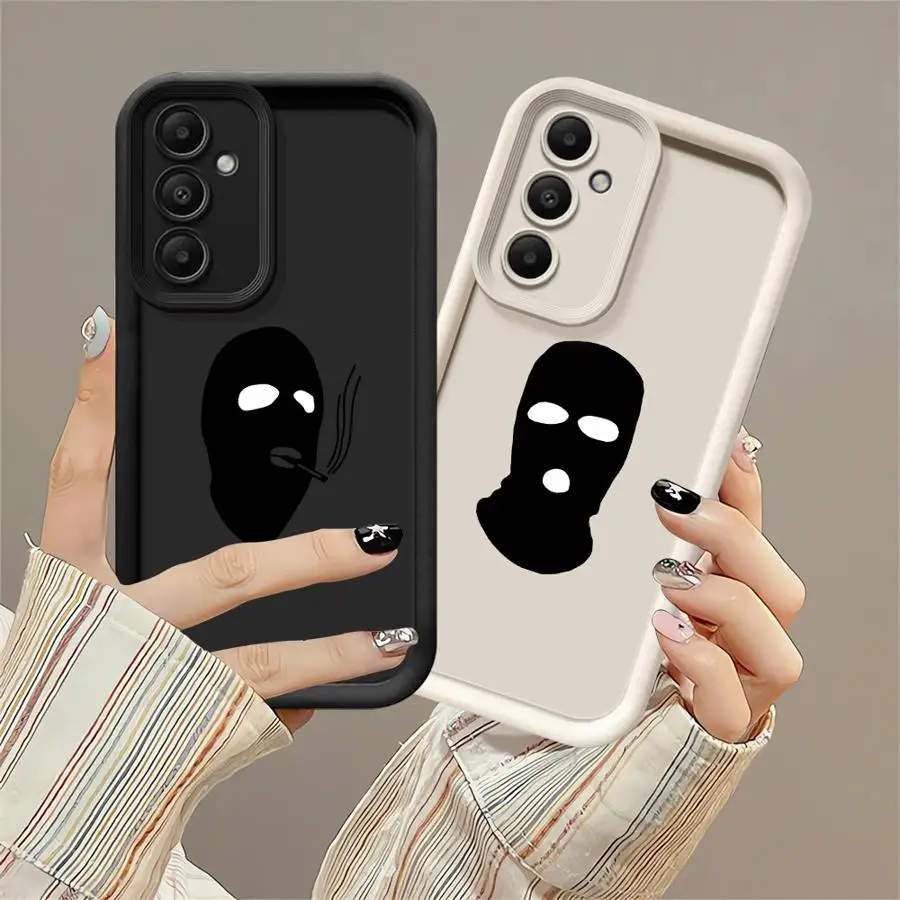 Funda de teléfono para Samsung Galaxy A55 A25 A26 A35 A52 A22 A21s A24 A32 A33 A54 A36 A73 A56 TPU suave hombre enmascarado