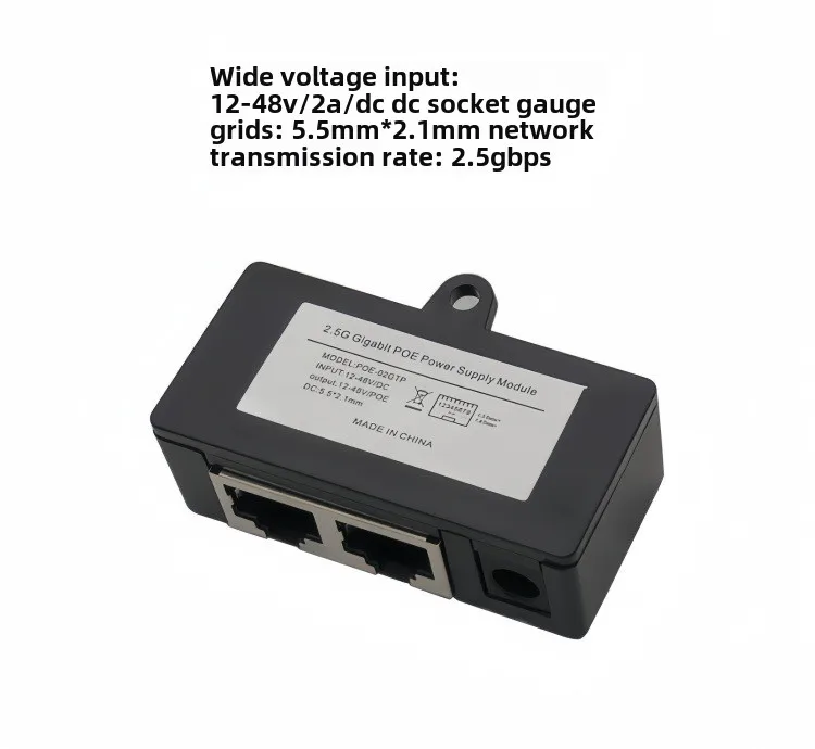 Divisor de potencia del inyector POE de 2,5 gbps 12V-48V/2A para accesorios del módulo adaptador POE de cámara IP - imagen 4