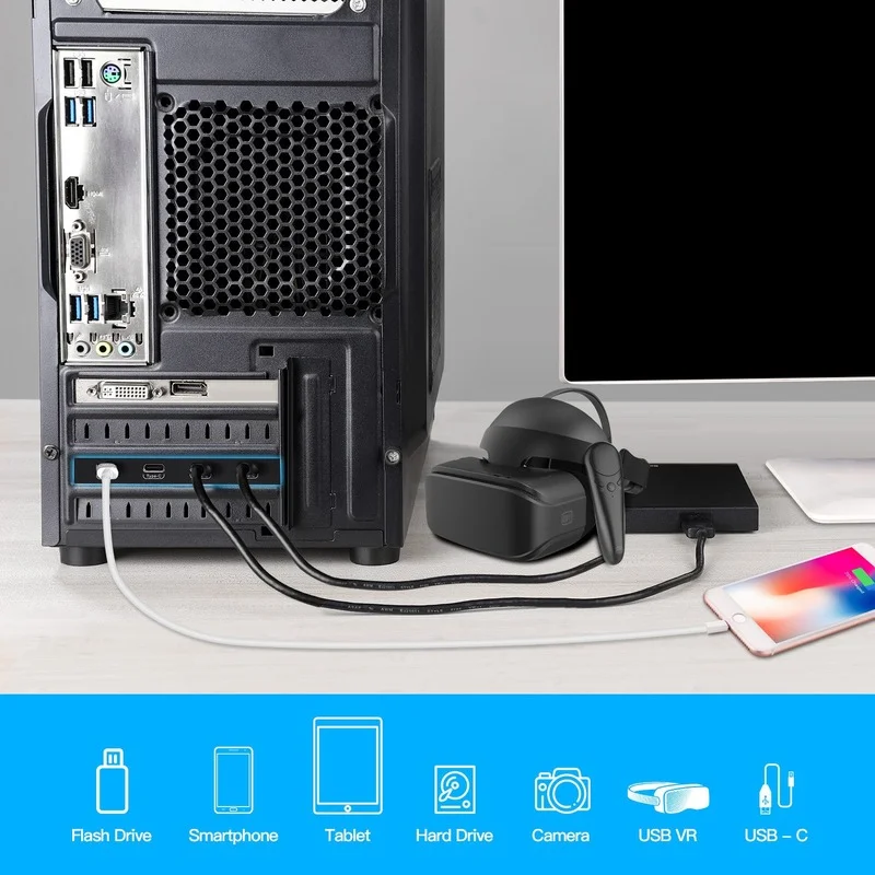 Tarjeta Expansión PCIe USB-C Hub 7 Puertos para PC - imagen 2