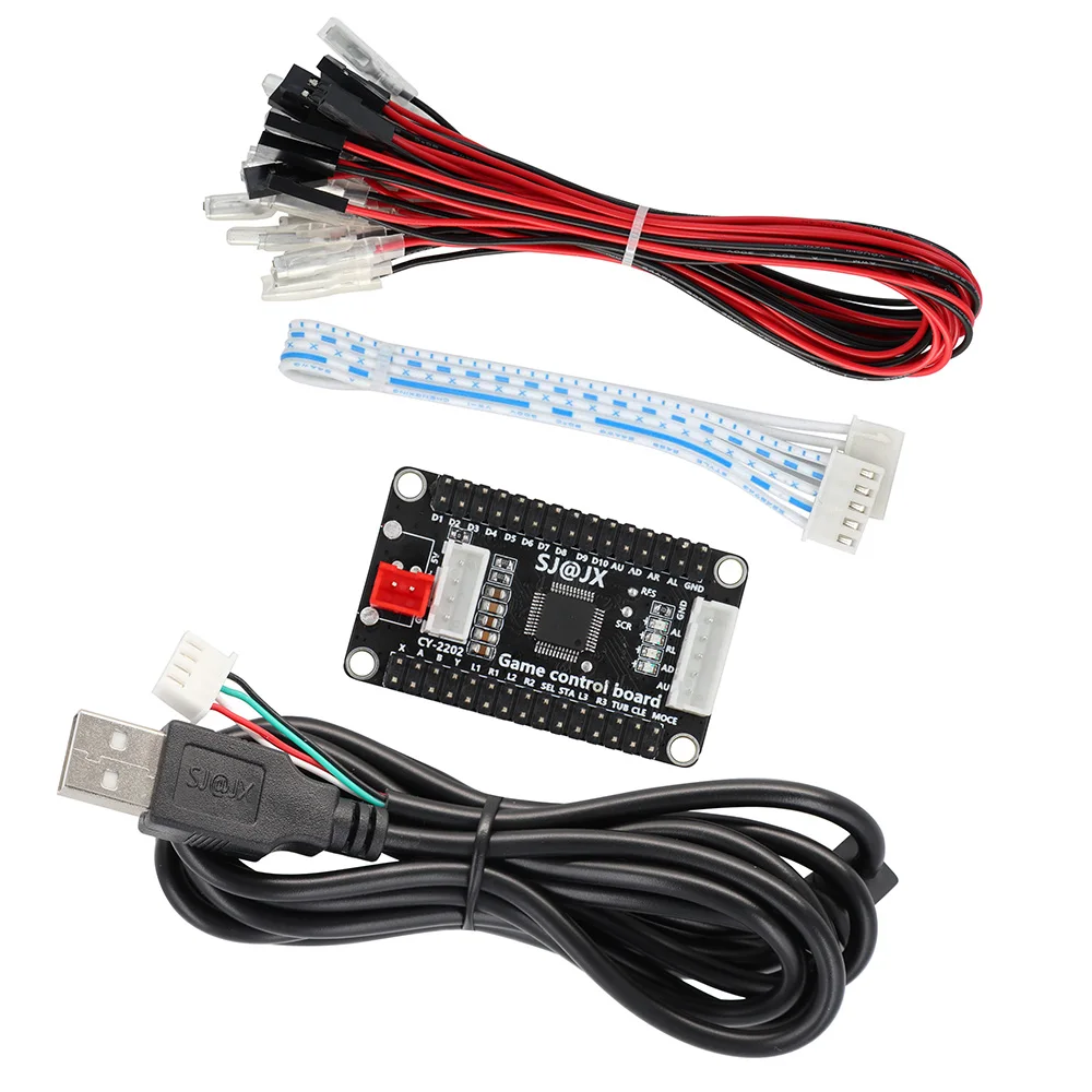 Placa codificadora USB Arcade Zero Delay DIY, compatible con PC, PS3 Raspberry Pi, Android, Hitbox con Joystick SANWA, Cable de Control de botón