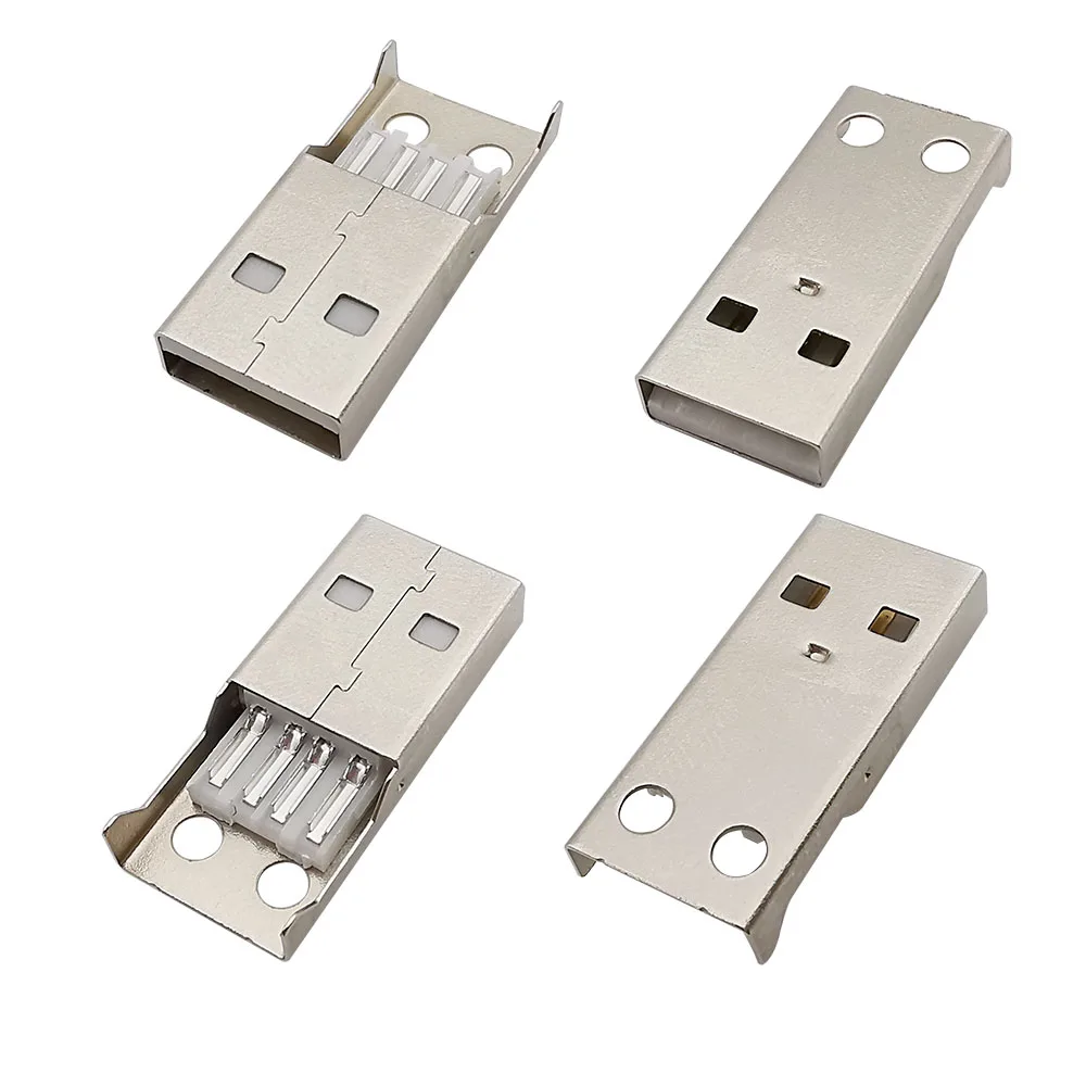 5/10 Uds tipo A macho hembra USB 4 pines enchufe adaptador de conector de soldadura con cubierta de plástico blanco negro tipo A Kits de bricolaje - imagen 5