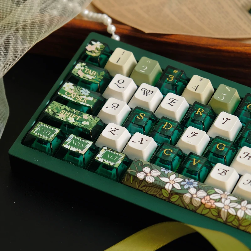 Teclas de himno de primavera personalizadas, teclas de sublimación de perfil PBT FC, teclas de punto de Pc de Anime de dibujos animados bonitos para jugadores, diseño artesanal