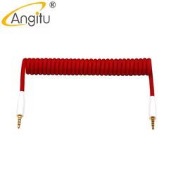 Angitu-Cable de Audio estéreo para micrófonos/altavoces de coche, Cable de teclado dividido personalizado, hecho a mano, macho a macho, enrollado, 3,5mm, 4 polos, TRRS