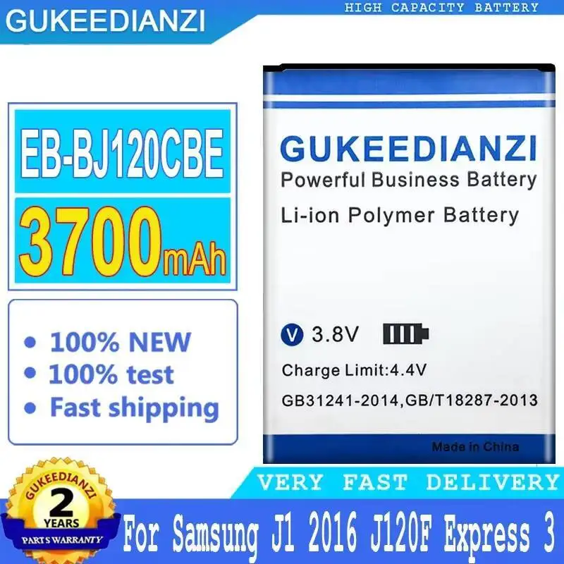 EB-BJ120CBE de batería de teléfono móvil 3700Mah para Samsung Galaxy J1 2016 J120F Express 3 J120A J120T J120 SM-J120F
