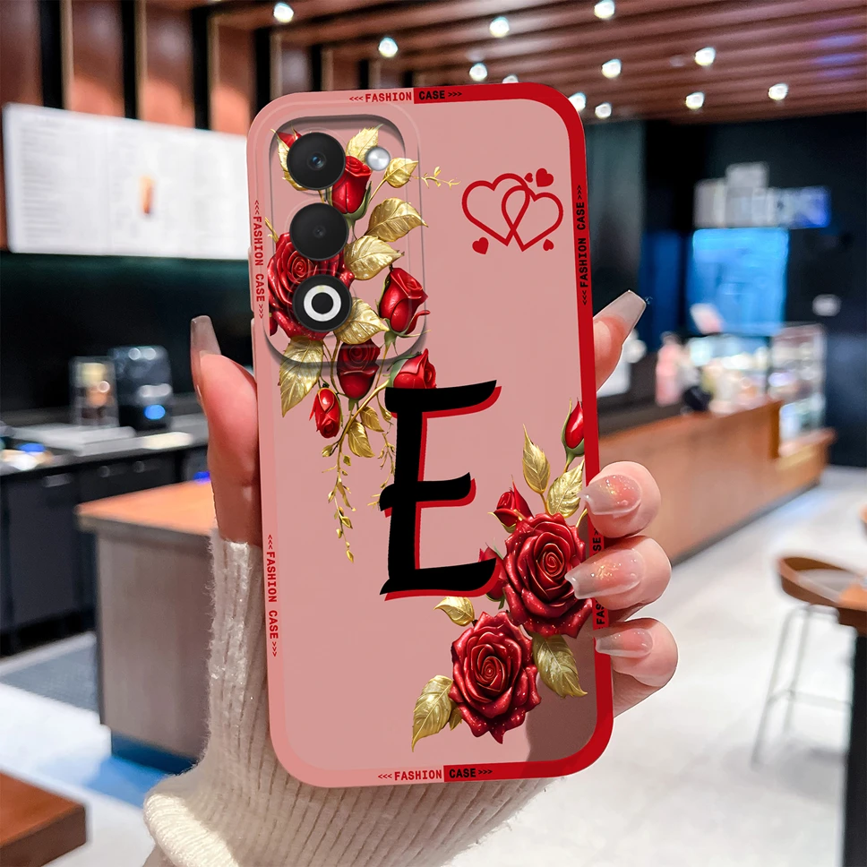 Para Oppo A5 Pro A5X 4G 5G 2025 Funda de teléfono elegante letras rosas Funda de silicona líquida suave para Oppo A 5 carcasa duradera de alta calidad - imagen 4