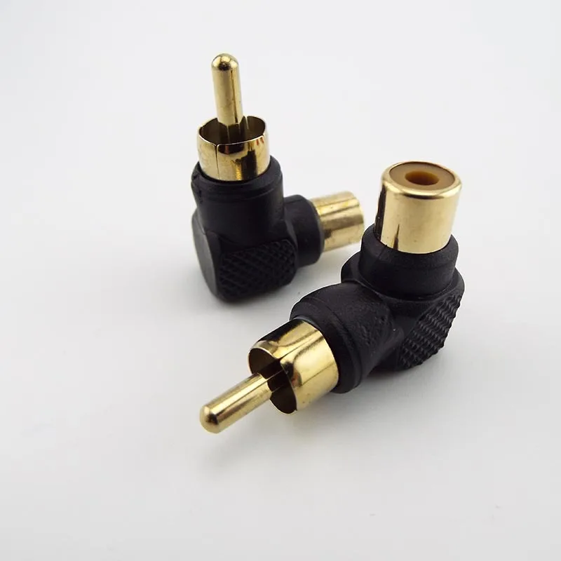 2/4/10 Uds. Adaptadores de enchufe de conector de ángulo recto RCA macho a hembra de 90 grados adaptador de Audio M/F chapado en oro h2 - imagen 5